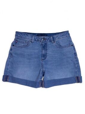 Tommy Hilfiger Women's Medium Wash Mid Rise Cuffed Denim Shorts - Women’s 8